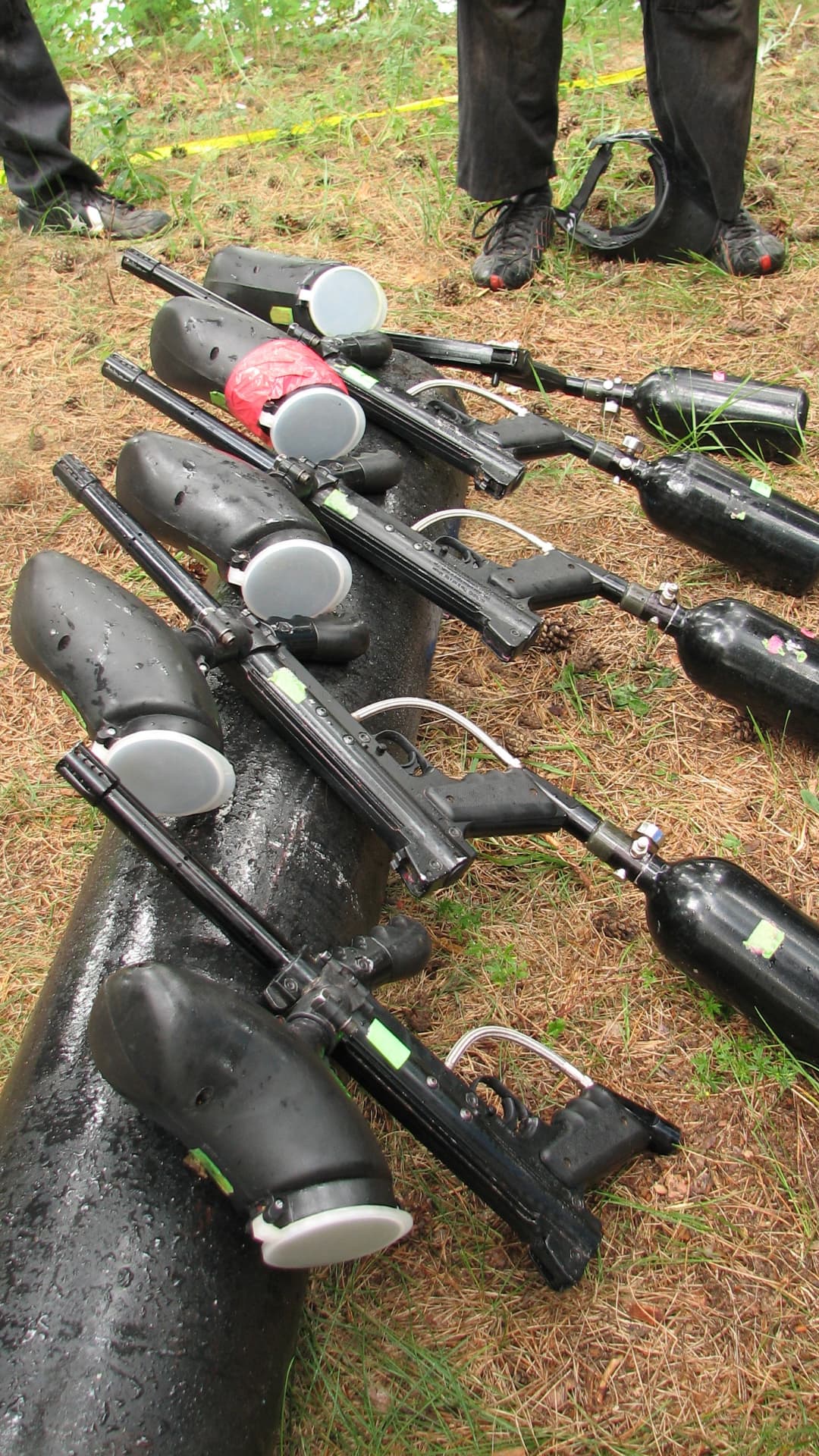 Obstacle play during paintball in Mindo Ecuador