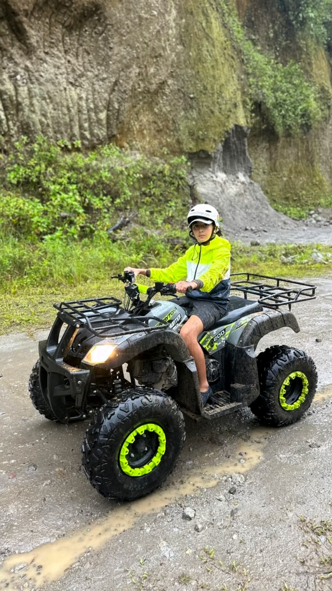 ATV quad tour on muddy forest tracks in Mindo Ecuador