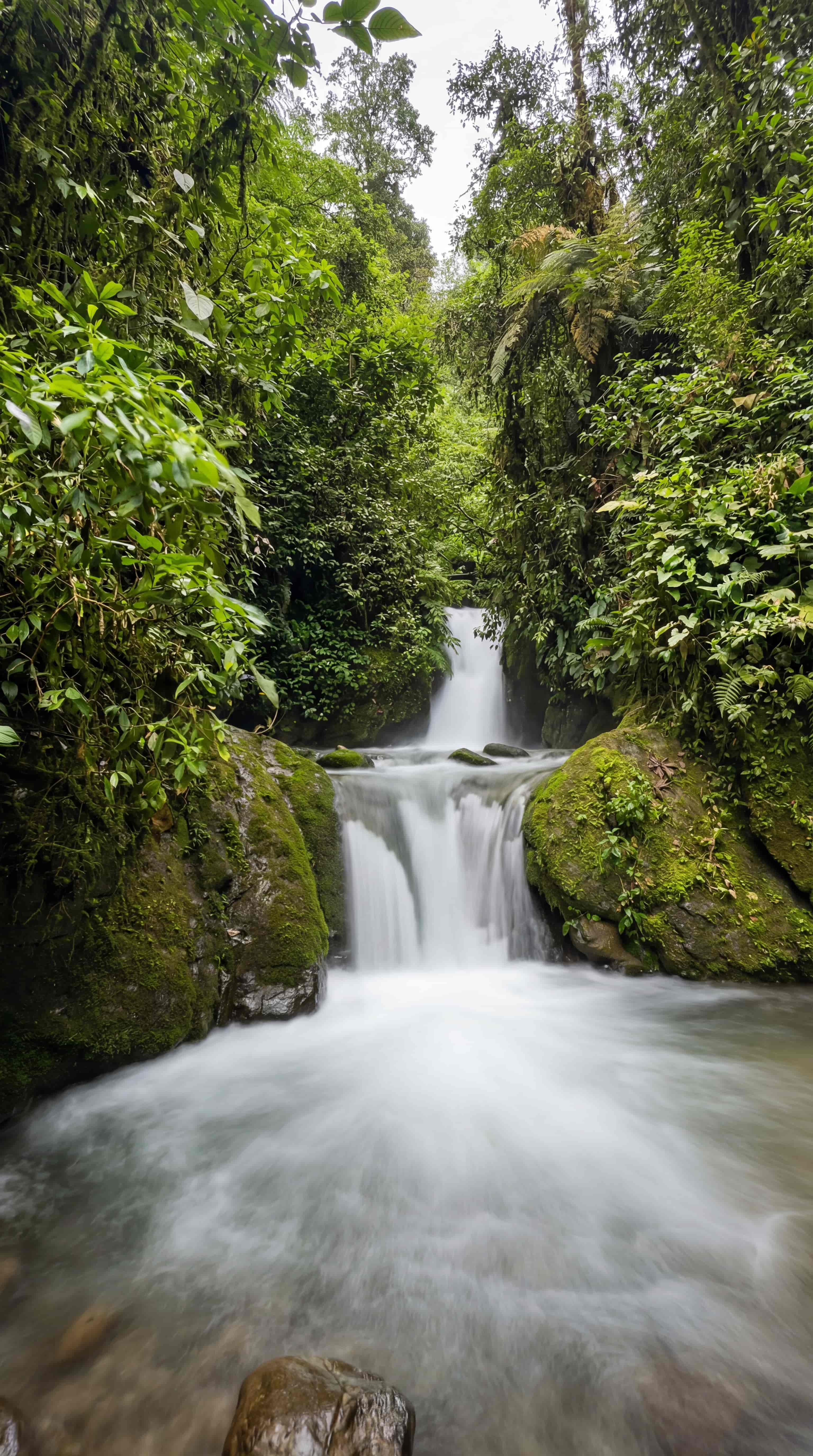Nambillo Waterfall and pools in Mindo Ecuador