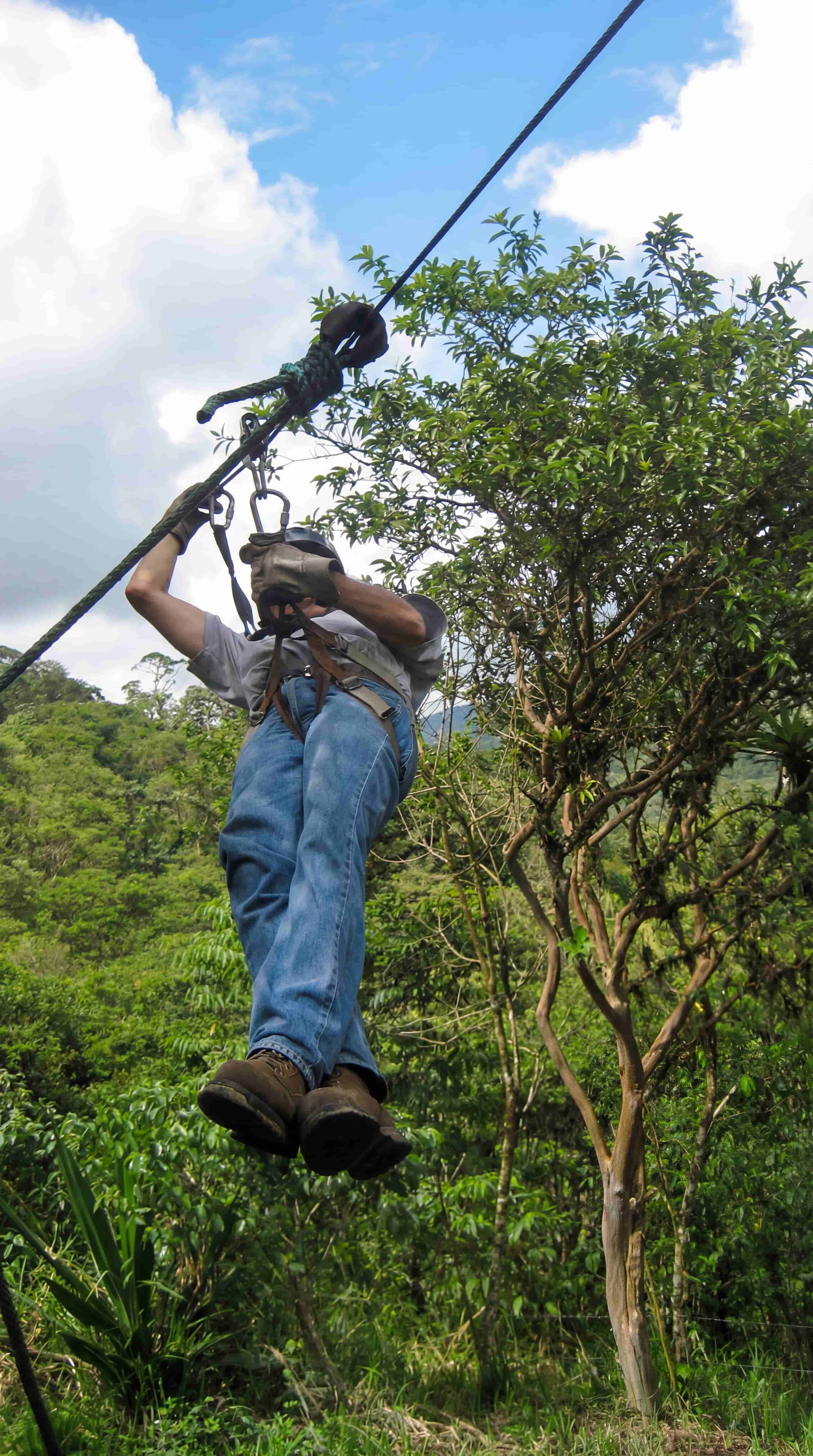 Cloud forest view during a ziplining tour in Mindo Ecuador