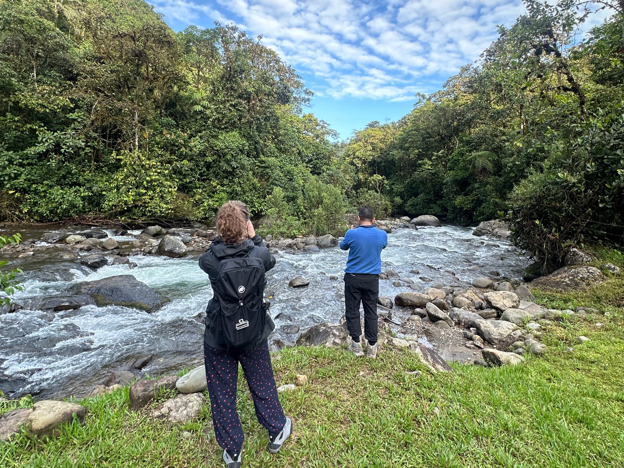 Hábitat de río durante una ruta de medio día en Mindo
