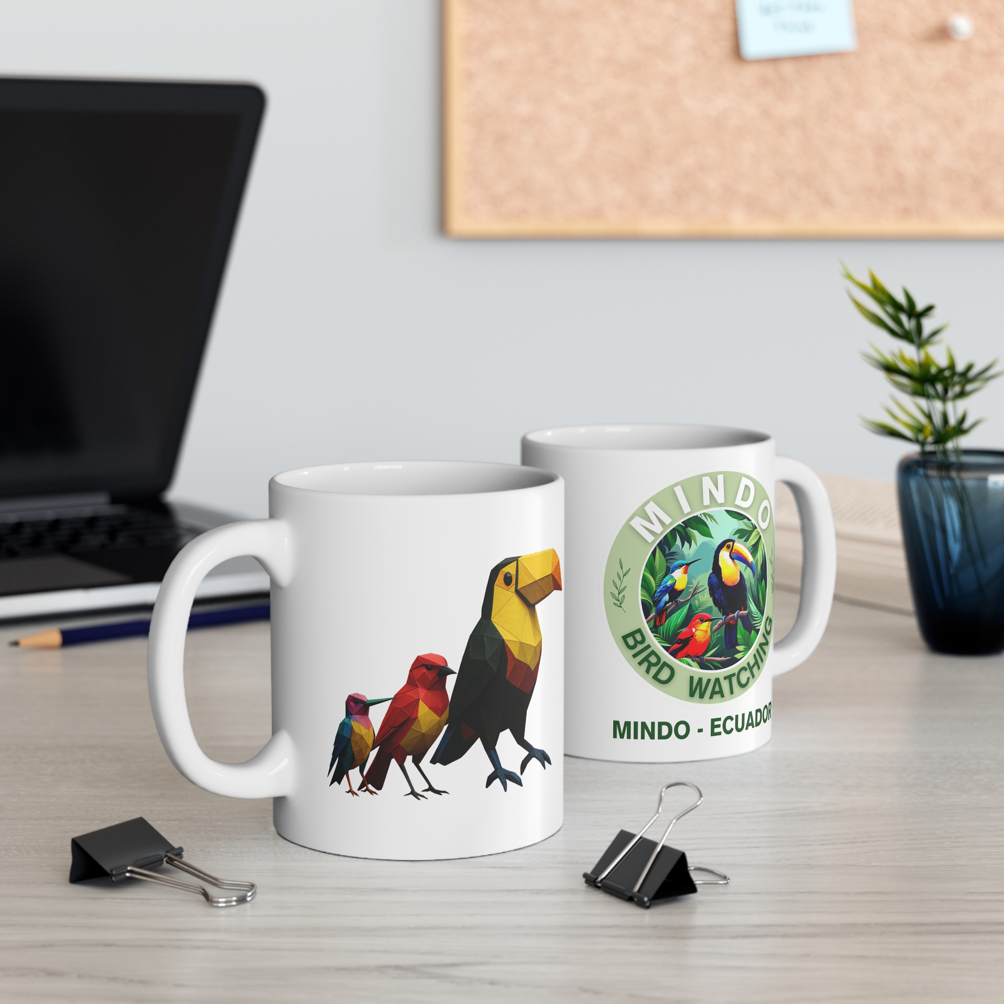 MBW “Three Amigos” Birds Mug — Colorful 11oz Travel Souvenir Cup