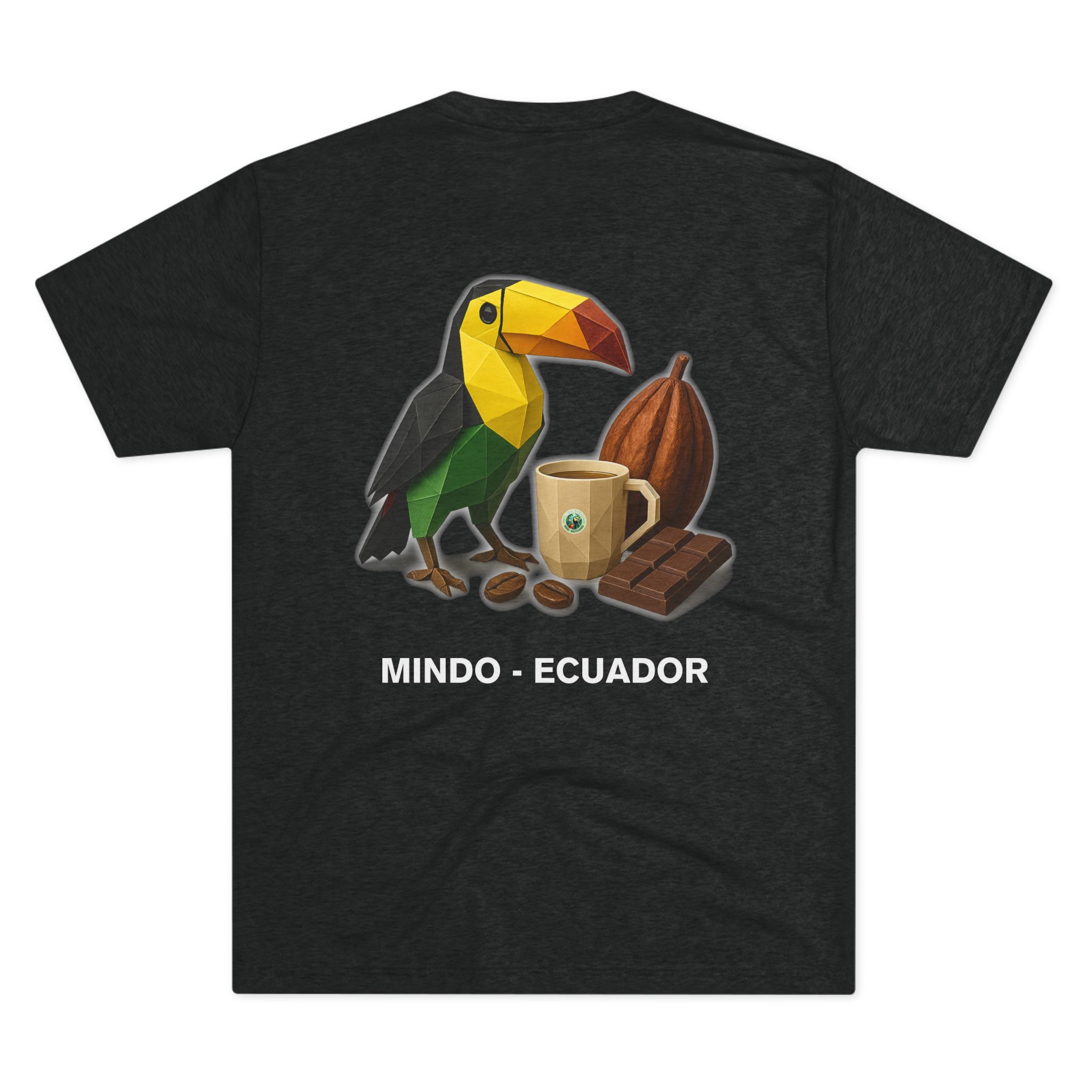MBW Toucan Coffee & Cocoa Tee — Black & Chocolate | Mindo Ecuador Souvenir Shirt